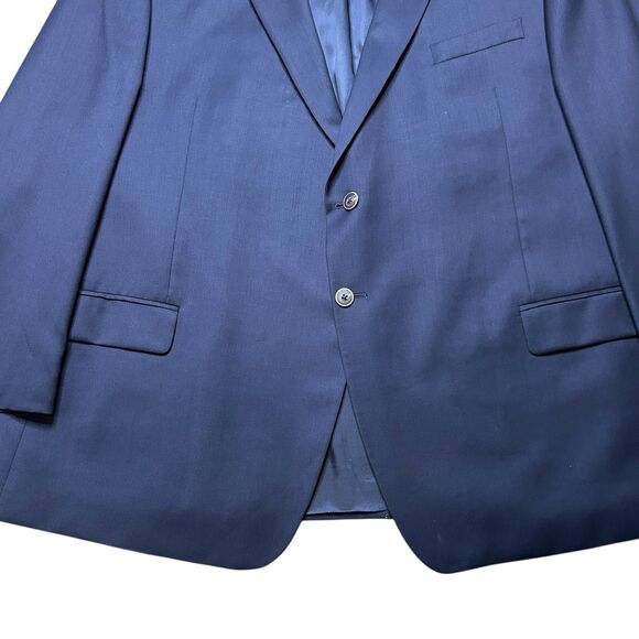 Joseph & Feiss Gold Executive Fit Blazer 50R Navy Blue 100% Wool Sport Coat - Picture 4 of 11